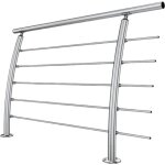 Metalenstock - garde corps inox 304 en kit � 5 barres � la fran�aise longueur 1, 5 m poteaux cintr�s