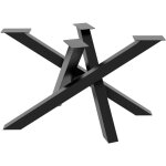 Metalopro - mikado ? pi�tement de table design crois� en acier noir, structure m�tallique stable pour ...