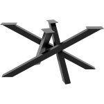 Metalopro - mikado ? pi�tement de table design crois� en acier noir, structure m�tallique stable pour ...