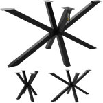 Metalopro - spider pieds de table en m�tal noir ? structure lourde en acier durable avec patins ? pour ...