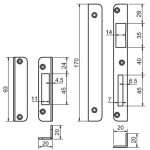 Metalux - jeu de gâches équerres pour serrure à larder 3 points trilogia® ii - métalux Metalux - jeu de gâches équerres pour serrure à larder 3 points trilogia® ii - métalux