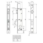 Metalux - serrure � larder � rouleau pour profil �troit type mtx 880 en coffre de 36mm - m�talux
