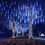 M�t�ore pluie guirlandes lumineuse, 8 tubes 30cm 192 led eclairage m�t�ore douche lumi�re etanche led ...