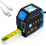 M�tre laser num�rique 4 en 1 : t�l�m�tre laser 40 m, ruban de 5 m, niveau �lectronique � deux axes, r�ticule, ...