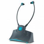 Metronic - casque tv srnit sans fil - gris fonc et bleu - gris