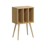 Meuble de rangement vinyles en bois - bois clair - elvdal