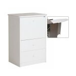 Meuble avec table  repasser tiroirs en bois mlamin blanc cm 44x57xh. 89