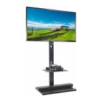 Unho - meuble tv pied avec support rotatif pour led lcd pc ecrans de 32 - 65 pouces fixation vesa 100x100 ...