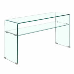 Console rectangulaire l. 125 cm verre tremp et tagre vitre - ice