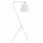Meubletmoi - lampadaire m�tal avec abat - jour blanc et tr�pied sur 3 pieds - shine m