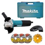 Meuleuse 125 mm 840 w + coffret + 4 disques - 9558hnrgk1 - makita