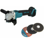 Meuleuse d'angle sans fil 125mm 18v 4 vitesses pour makita batterie + accessoires (machine seule)