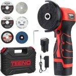 Meuleuse d'angle sans fil 16. 8v, disqueuse � 76mm avec 2 batteries 2 ah, 19500 rpm moteur 6 disques ...