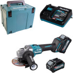 Meuleuse d'angle sans fil ga005g, 40v 2 batteries 40 v xgt 4 ah, chargeur, 125 mm (ga005gm201) - makita ...