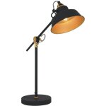 Sienna nove lampe de travail de bureau noir mat, or