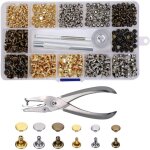 Mezheng - rivets en cuir 240 ensemble 2 tailles double rivet goujons tubulaires en m�tal avec 3 pi�ces ...
