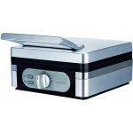 Mpm - mgo 13 gaufrier professionnel pour 2 gaufres belges paisses, plaques antiadhsives 1400w argent ...
