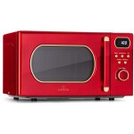 Klarstein ? micro - ondes � poser 20l 800w avec grill ? 8 programmes automatiques ? design r�tro rouge ...