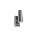 Applique murale + dtecteur rglable ac220 / 240v 2xgu10 2x7wmax inox 316l etanche ip44 ik08 210mm