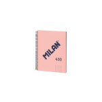 Cahier a4 quadrill� (5x5mm) collection '430 since 1918' couleur rose avec spirale mil�n
