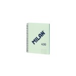 Cahier a4 quadrill� (5x5mm) collection '430 since 1918' couleur vert avec spirale mil�n