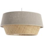 Suspension design bi - matire en lin grge et rabane naturelle d45 cm sensa