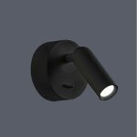 Millumine - applique de chevet noir led orientable anne