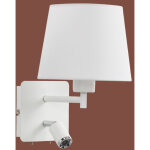 Millumine - applique t�te de lit room liseuse blanche et abat - jour blanc