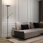 Millumine - lampadaire led avec liseuse daphn� noir