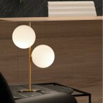 Millumine - lampe a poser rondo laiton mat 2 globes verre
