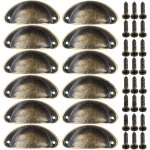 12pcs poign�es de meuble vintage boutons de tiroir metal coquille pour placards armoire commode cuisine ...