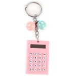 Mini calculatrice de poche portable style biscuits mignons - couleur bonbon rose pour accessoire cl�