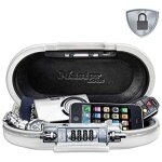 Mini - coffre de rangement portable pour voyage avec cable de securite - blanc - master lock