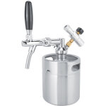 Mini f�t � bi�re en acier inoxydable 2l avec robinet et manom�tre double classe