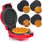 Mini gaufrier avec plaques interchangeables, 4 formes ? citrouille, pain d'�pices, c?ur et classique, ...