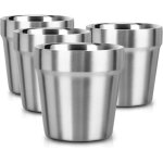 Mini gobelets en acier inoxydable, lot de 4 gobelets en m�tal, petits gobelets isothermes � double paroi ...