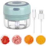 Mini hachoir electrique, 260ml petit hacher, 3. 7v mixeur portable mini blenders avec 3 lames m�langeur, ...