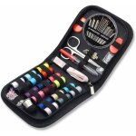 Mini kit de couture avec 52 fournitures de couture, 18 bobines de fil avec bo�te � coudre noire pour ...