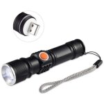 Mini lampe de poche led t6 cree zoom 3 modes rechargeable usb électrique Mini lampe de poche led t6 cree zoom 3 modes rechargeable usb électrique