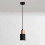 Mini lampe � suspension de chevet, suspension en bois avec abat - jour cylindrique, lampes � suspension ...