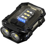 Mini lampe torche led, rechargeable par usb - c avec �clairage rouge et bleu, 400 lumens, porte - cl�s ...