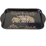 Mini plateau noir de m�lamine �l�phants bug art jewels