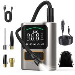 Mini pompe � air �lectrique, new version gonfleur pneus voiture pompe a velo de voiture �cran lcd num�rique, ...