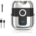Mini rasoir �lectrique, rasoir �lectrique de voyage pour hommes, �cran lcd usb rechargeable rasoir magn�tique ...