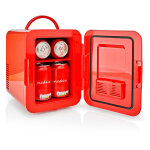 Mini r�fr�girateur portable 4 l ac 100 - 240 v 12 v rouge nedis