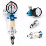 Mini r�gulateur de pression d'air 1 / 4', jauge de pulv�risation avec filtre � eau en ligne