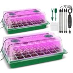 Mini serre pour plantes avec lumi�re de croissance, 2 pi�ces mini serre pour semis avec d�me d'humidit�, ...