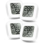 Mini thermo - hygrom�tre num�rique lcd ? 4 pi�ces pour chambre b�b�, salon, bureau, serre ou cave � vin ...