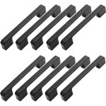 Minkurow ? poign�e de meuble 10pcs ? alliage d'aluminium ? entraxe 160mm ? finition noire ? pour placards ...