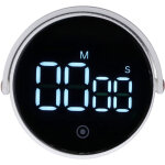 Minuteur de bureau minimaliste rond � 3 niveaux de volume r�glable avec affichage num�rique ultra clair ...